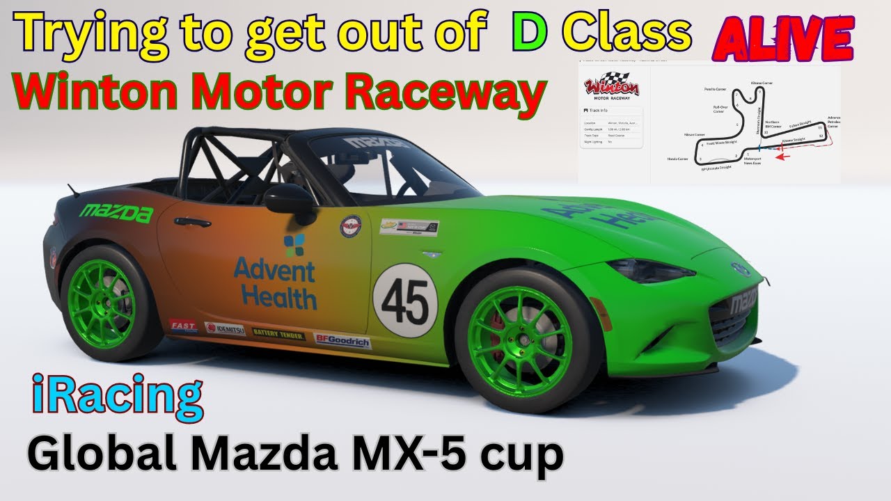 Trying to make out of D class alive  Global Mazda MX-5 Cup Winton Motor Raceway iRacing PC