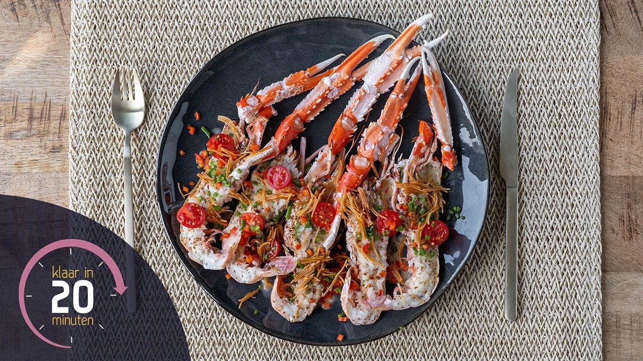 Langoustine onder de grill met zeekraal en aardappel | Klaar in 20 minuten