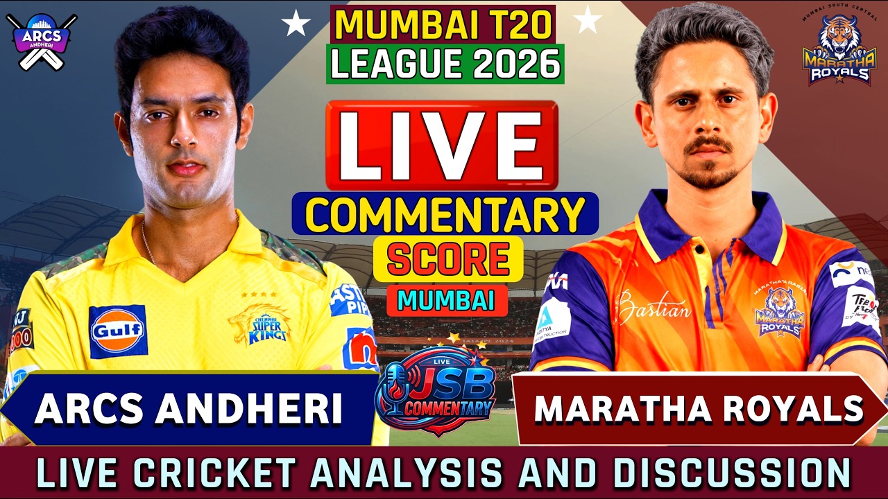 Arcs Andheri vs MSC Maratha Royals | AA vs MMR 20th T20 | Mumbai T20 Live Cricket Score & Commentary