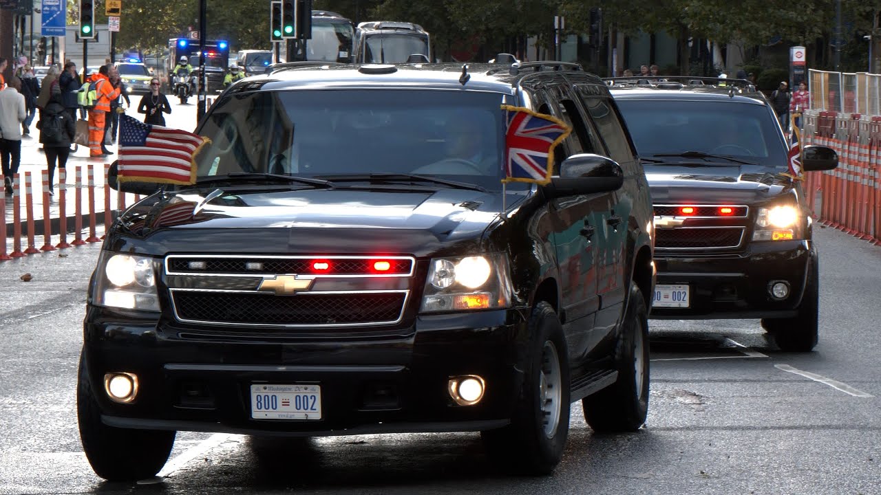 Vice President Harris travels around London in a 20-car motorcade 🇺🇸 🇬🇧