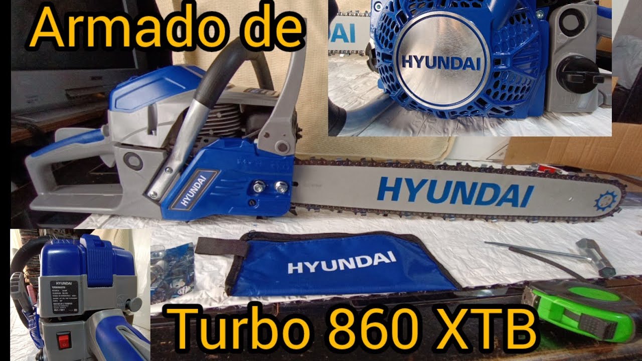 Armado de motosierra HYUNDAI turbo 860XTB, Freno y revisión de algunas funciones