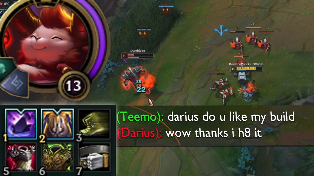 Teemo but he abuses his global taunt and builds full tank and oh god this is horrible this is cursed