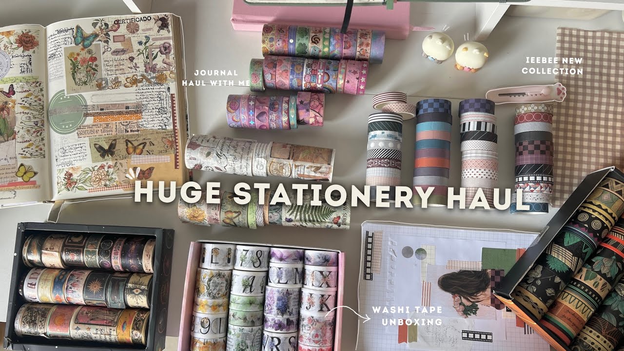 aesthetic stationery haul 2025 | unboxing ieebeee washi tapes, stickers | journaling ideas