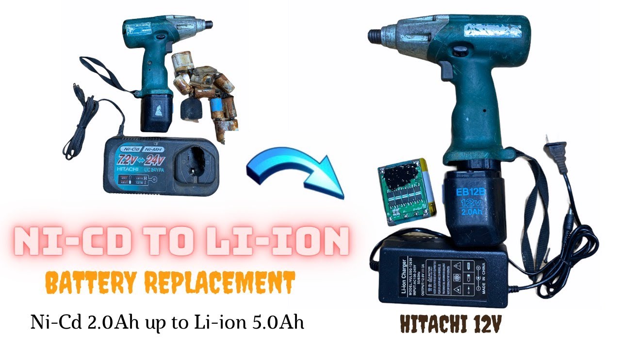 Hitachi 12v battery Ni-Cd replacement|Repair and restoration