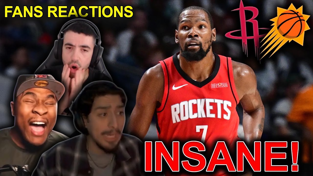 NBA fans reaction to Kevin Durant’s GAME WINNER as the Rockets beat the Suns 😱