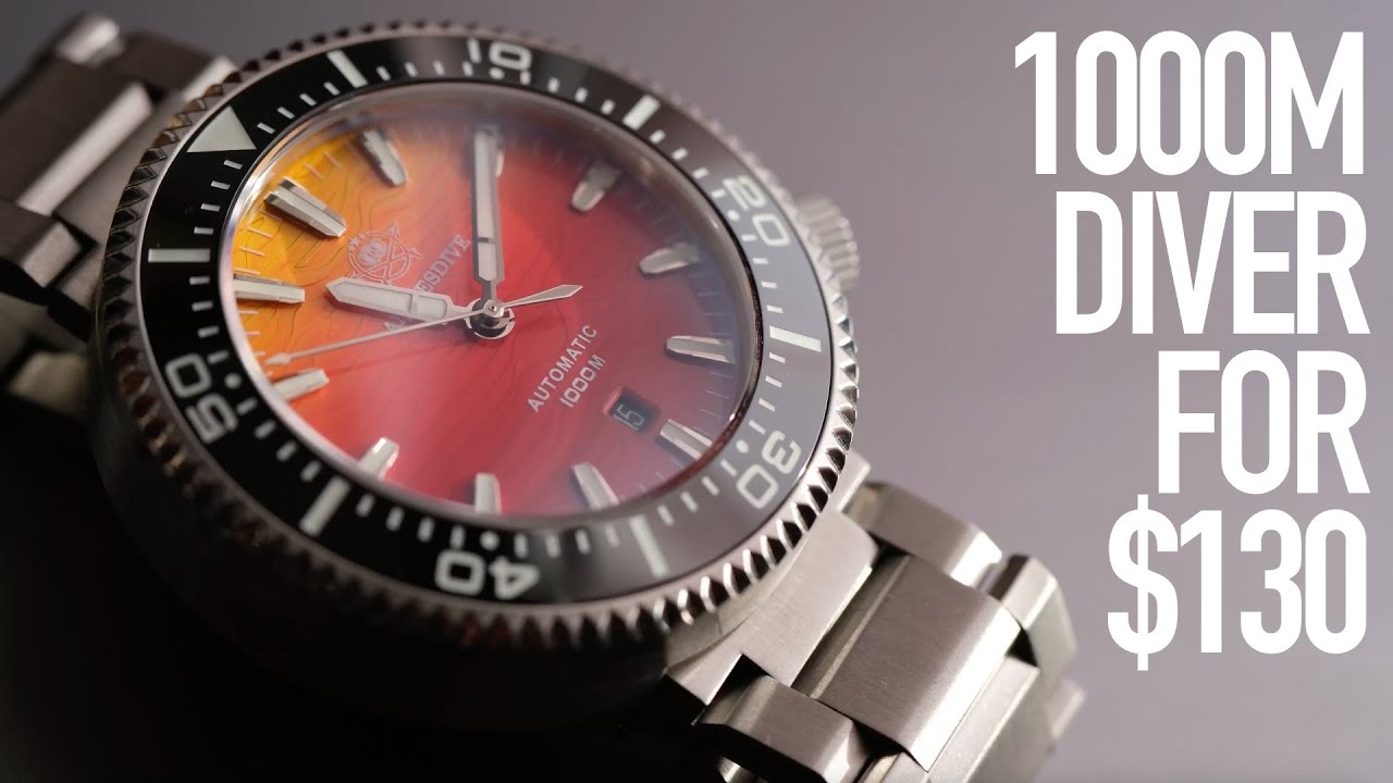 Часы Addiesdive AD2526 большие, эффектные и обладают водонепроницаемостью до 1000 метров, но не с...