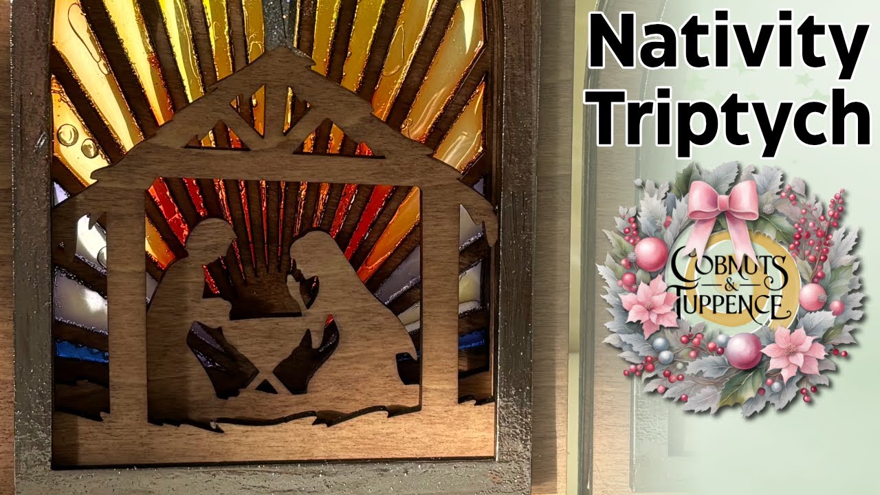 UV resin Stained glass effect Nativity Triptych