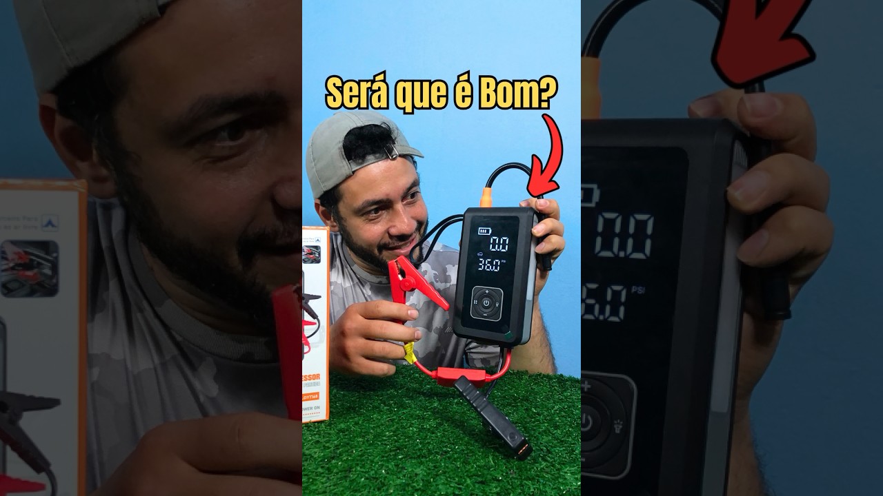 Esse Auxiliar de Partida com Lanterna, Compressor e Power Bank me Surpreendeu! 😮