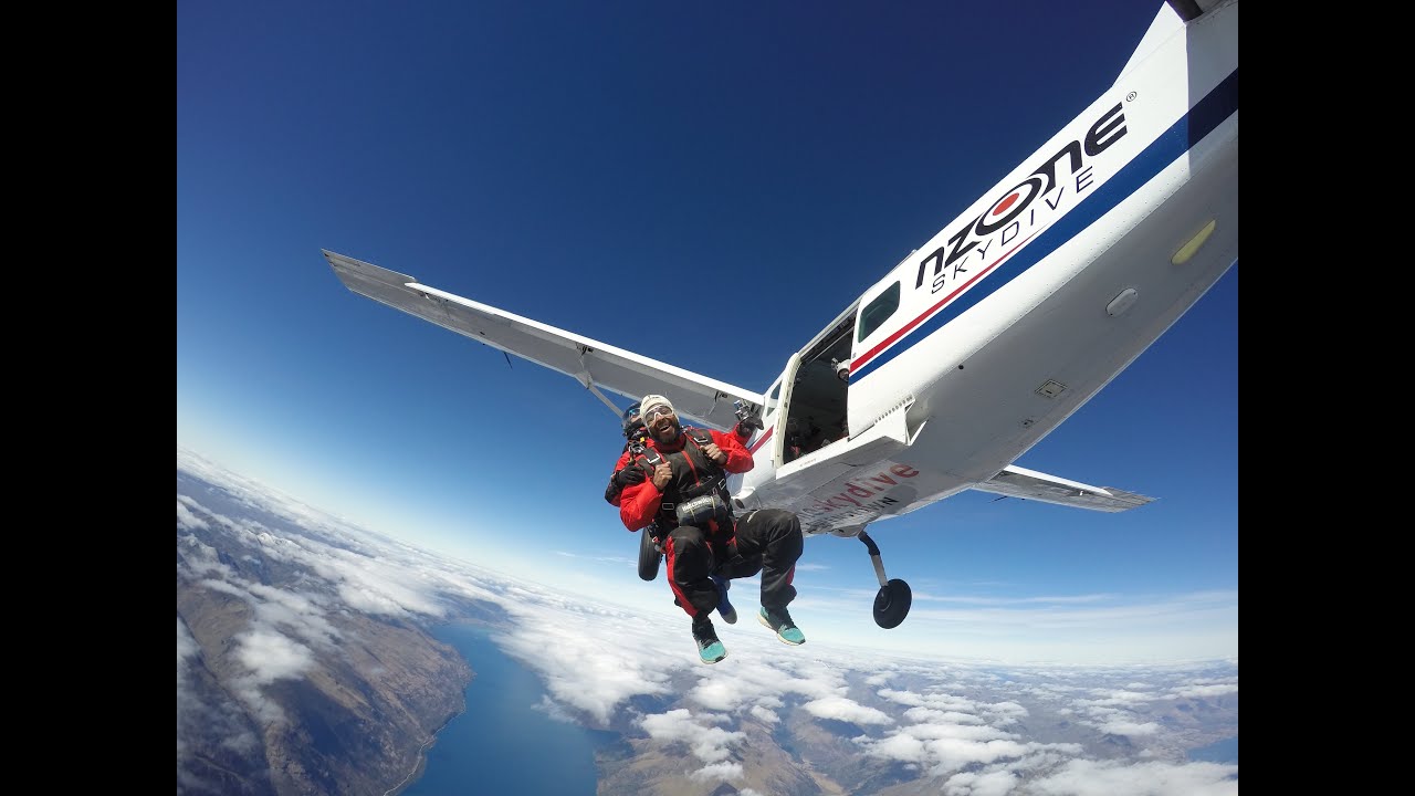 Tandem skydiving from 12000 feet in Queenstown, New Zealand!