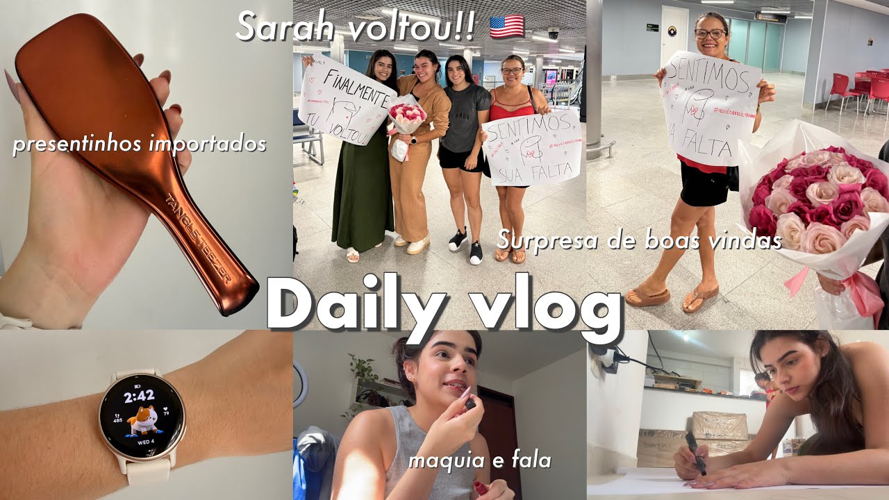 DAILY VLOG UM FIM DE SEMANA COMIGO| Sarah voltou dos EUA!! 🇺🇸💕