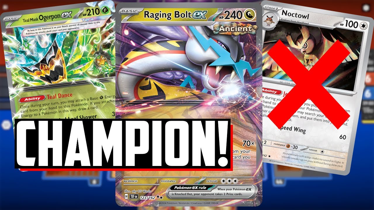 Raging Bolt ex WINS the Japan Championships WITHOUT Noctowl! - (Pokemon TCG Deck List + Matches)
