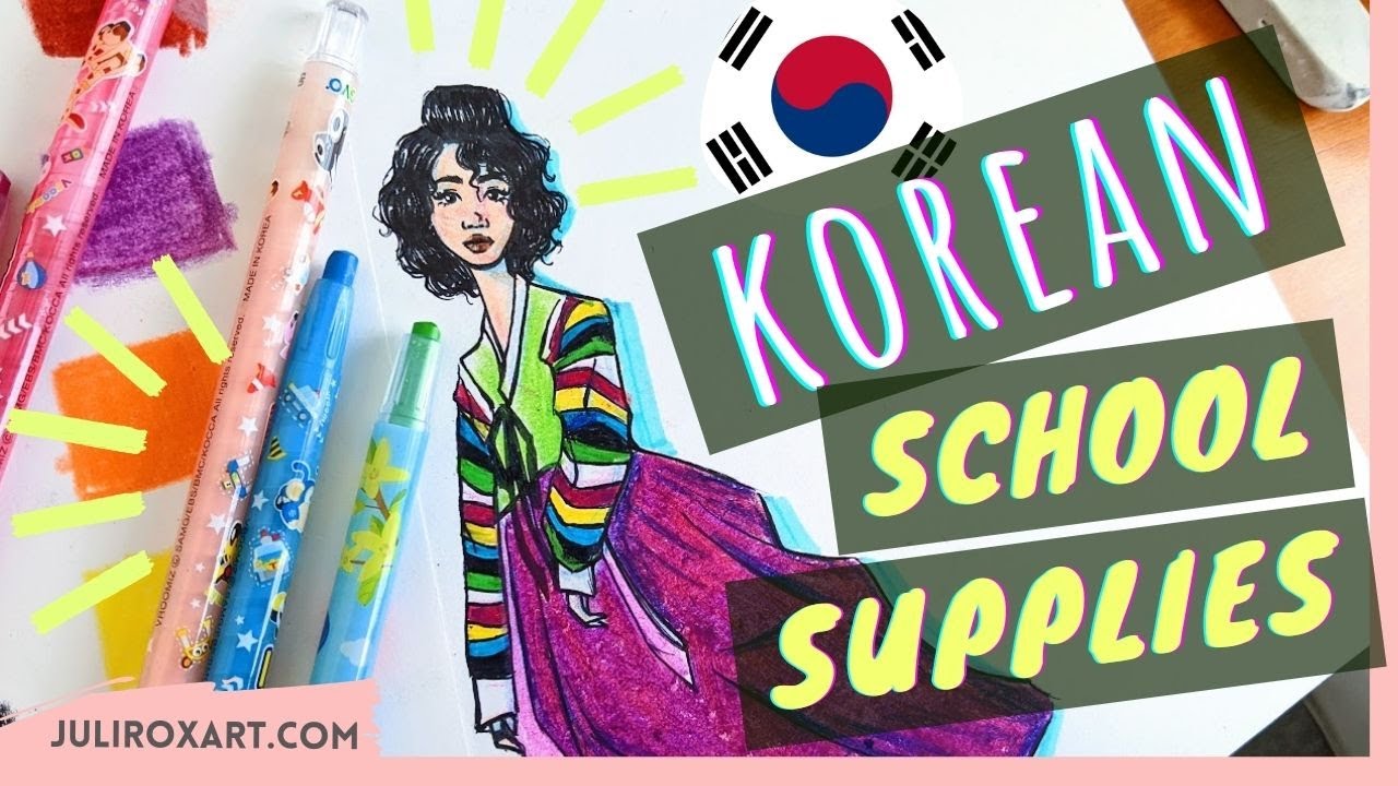 MAKING ART with SOUTH KOREAN School Supplies