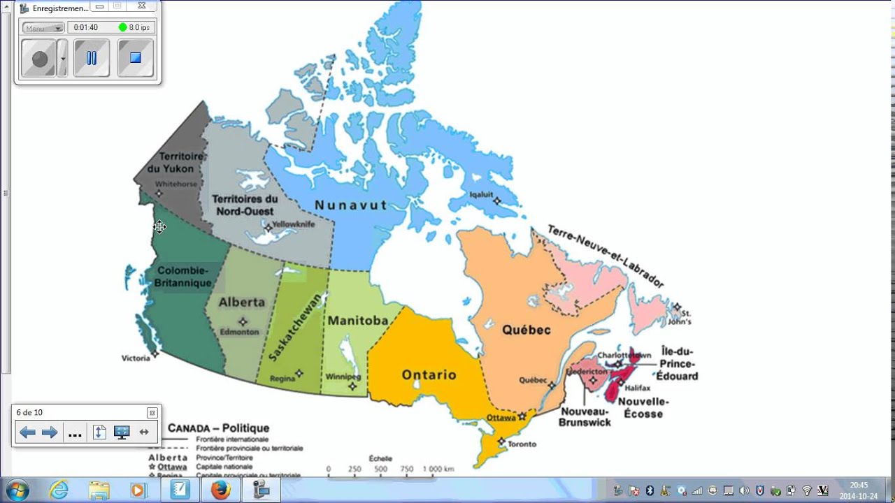 Canada:  Provinces, territoires et capitales