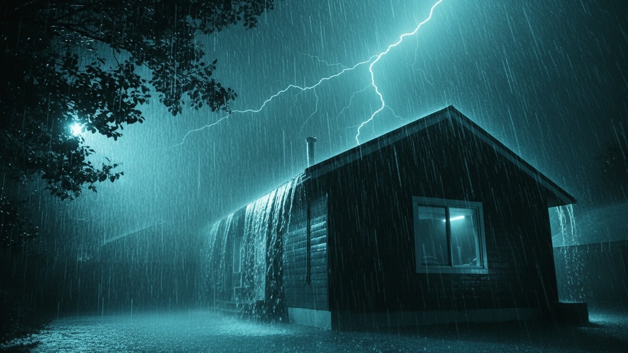 Calm Your Anxiety Within 5 Minutes to Sleep Instantly with Heavy Rain & Thunder on Tin Roof at Night