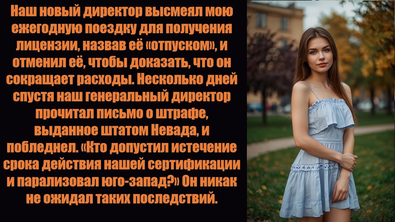 Я позволил директору отменить мою рабочую поездку, и он спровоцировал закрытие предприятий по всему.