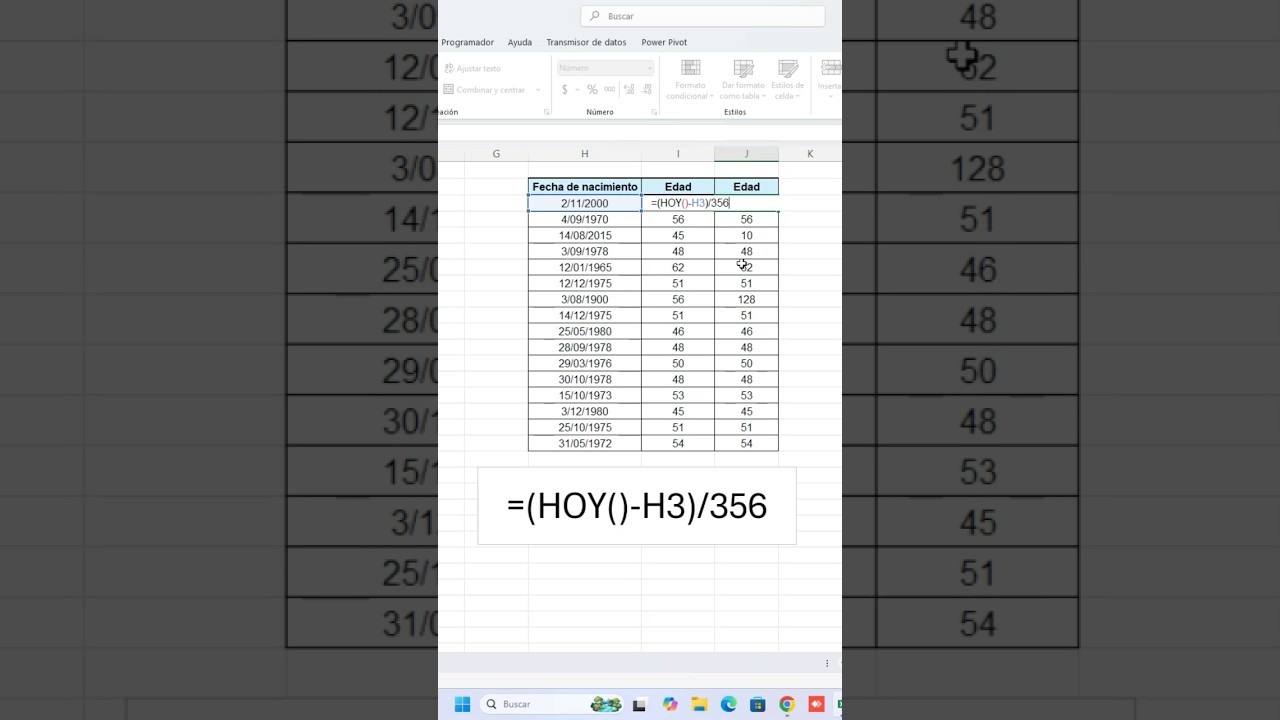 C&oacute;mo Calcular la Edad en Excel Autom&aacute;ticamente desde la Fecha de Nacimiento #excelsepamos