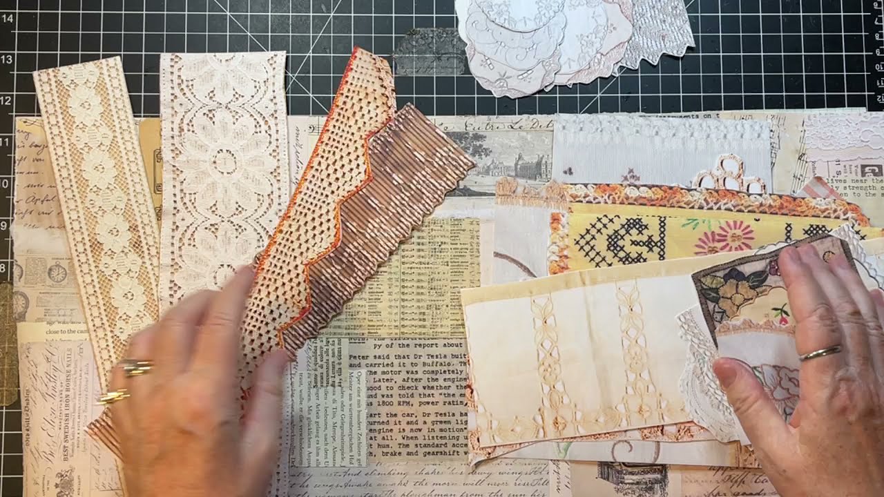#roxysweeklychallenge | Tutorial | masterboard with doily collage tags and journal cards | Week 34