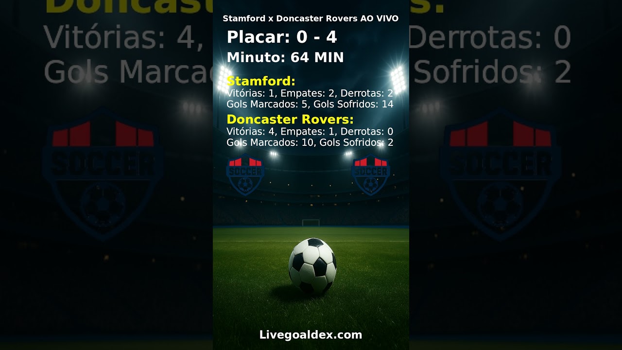 Stamford x Doncaster Rovers ao vivo - 12/07/2025