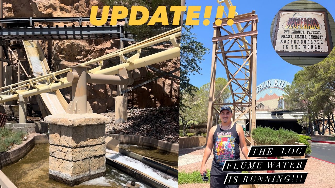 The Log Flume Ride Has Water Running!!! Buffalo Bills Resort & Casino Update In Primm Nevada