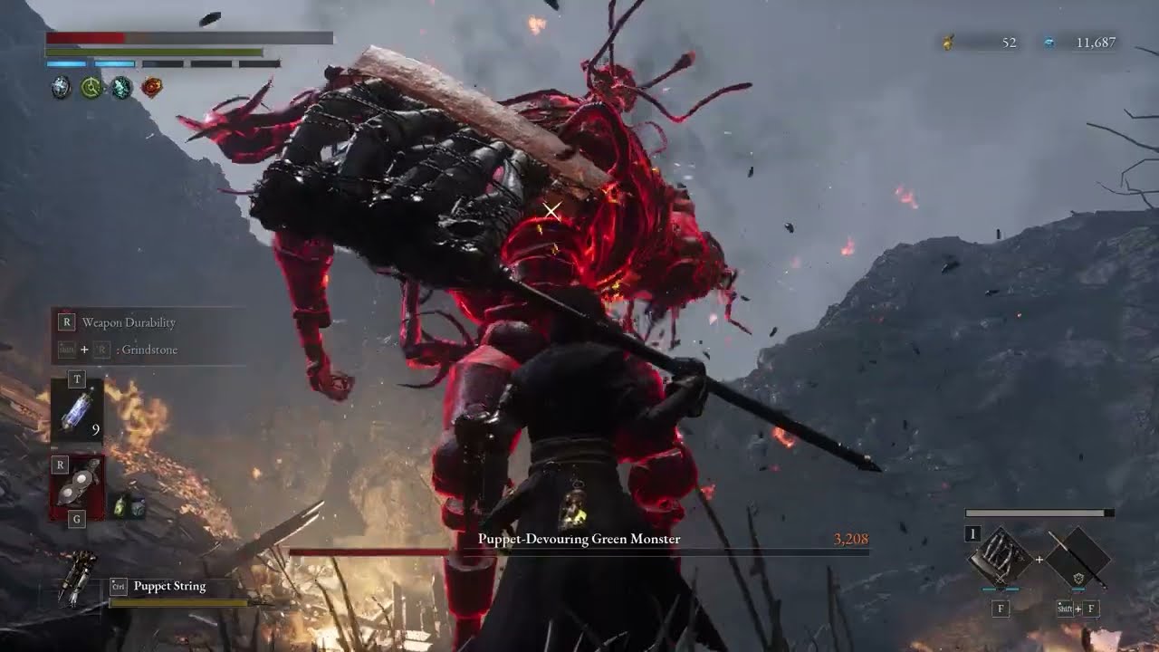 Live Puppet's Axe Blade + Coil Mjolnir Handle vs Green Monster of the Swamp | Lies of P NG+
