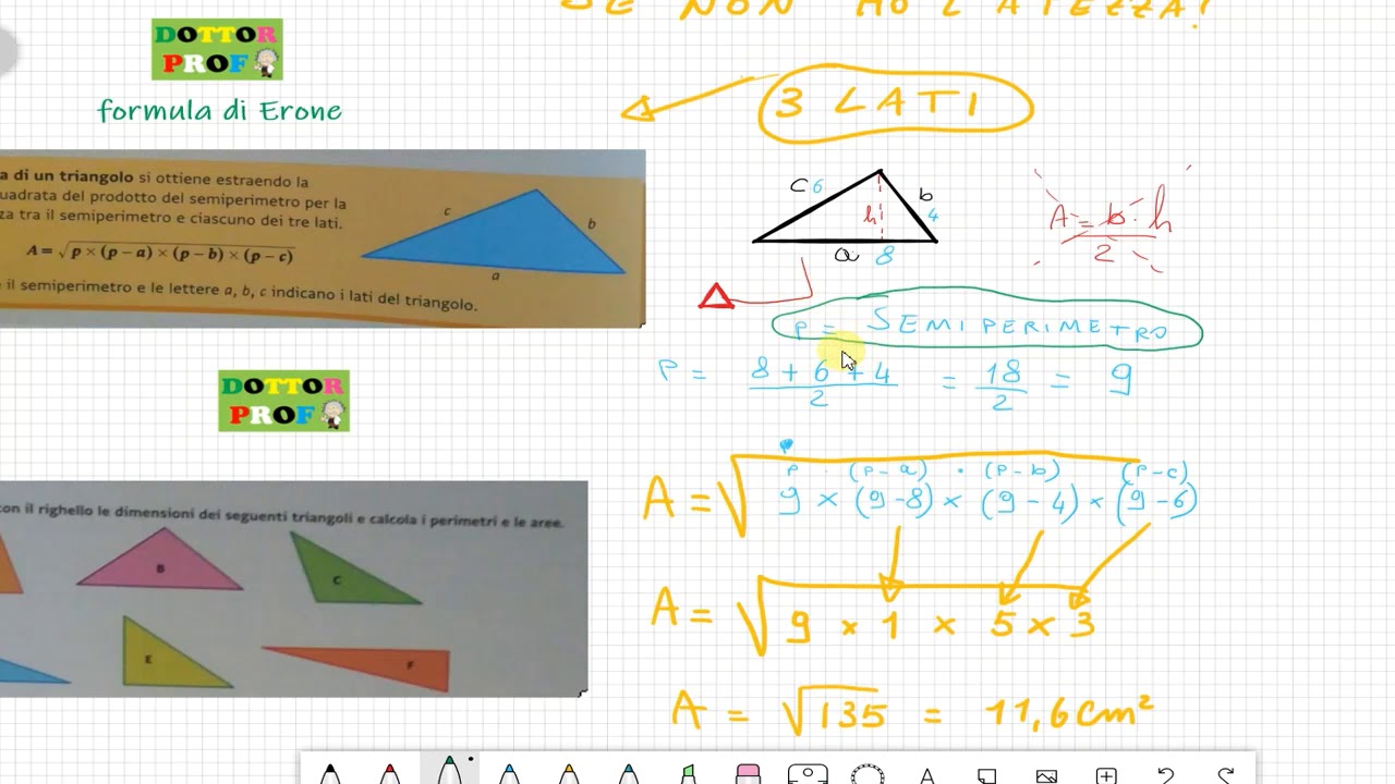 AREA TRIANGOLI FORMULA DI ERONE