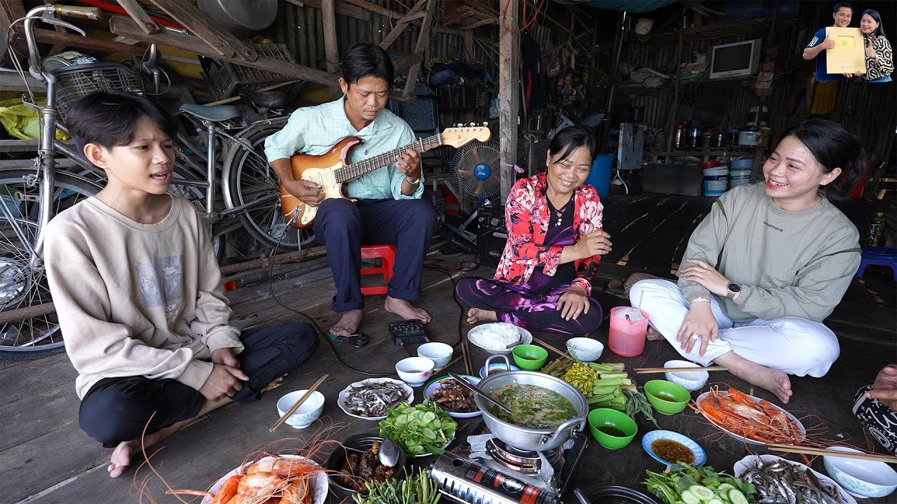 Bữa ăn Đặc Biệt toàn Đặc sản Miền Tây mùa nước nổi tại nhà thần đồng Ca Cổ Nhí học lớp 8 ở An Giang