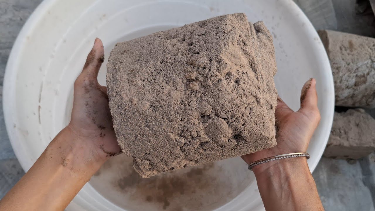 New video mud sand water crumbling satisfying