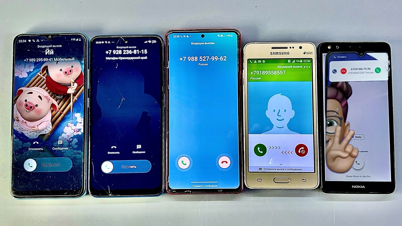 Incoming call & Nokia C01 Plus & Samsung Grand Prime & Samsung Note 10& Redmi 10S& Realme C21-Y