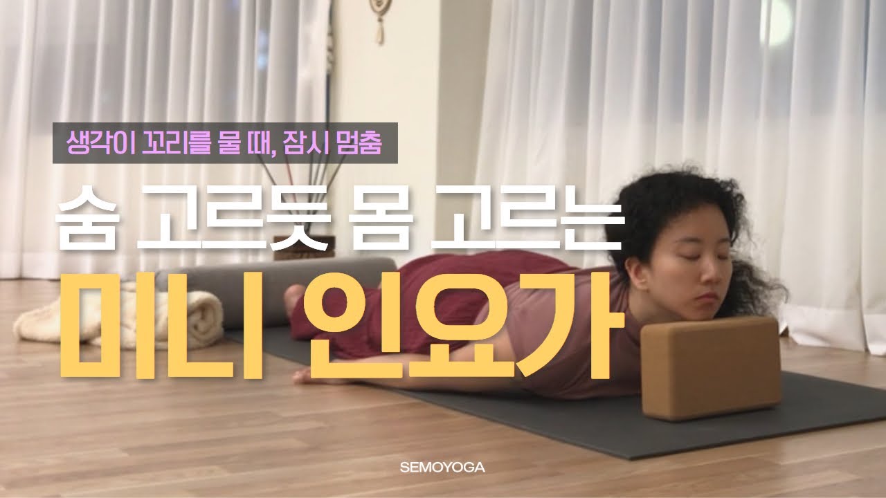 생각이 꼬리를 물 때, 잠시 멈춤 | 숨 고르듯 몸 고르는 미니 인요가 