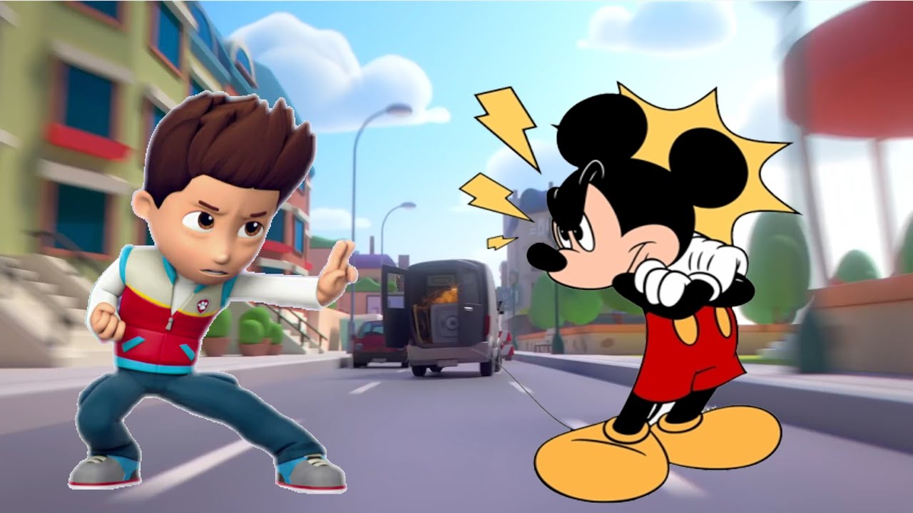 Paw Patrol Ryder vs Mickey Mouse - Pups Ryder Subway Run vs Mickey Mouse Run - Subway Run Gameplay