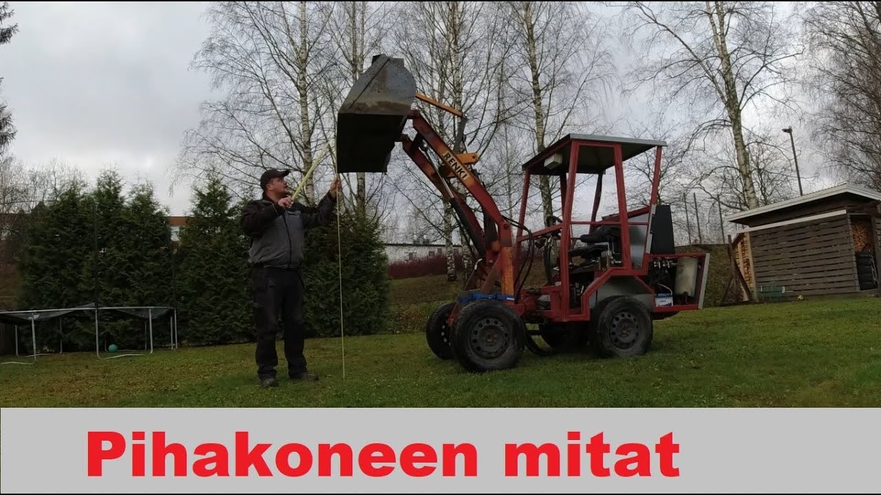 Pihakoneen mittoja ja kääntöympyrä