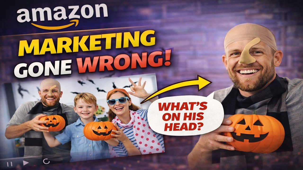 Amazon Marketing Gone Wrong  What's on his face?