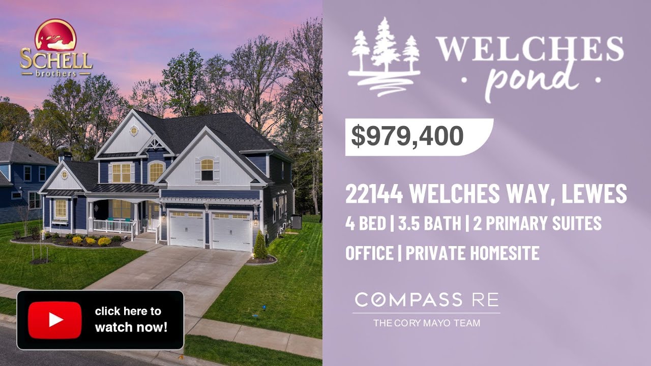 $979,400 | Schell Brothers Chesapeake Home For Sale In Welches Pond | Lewes DE | 22144 Welches Way