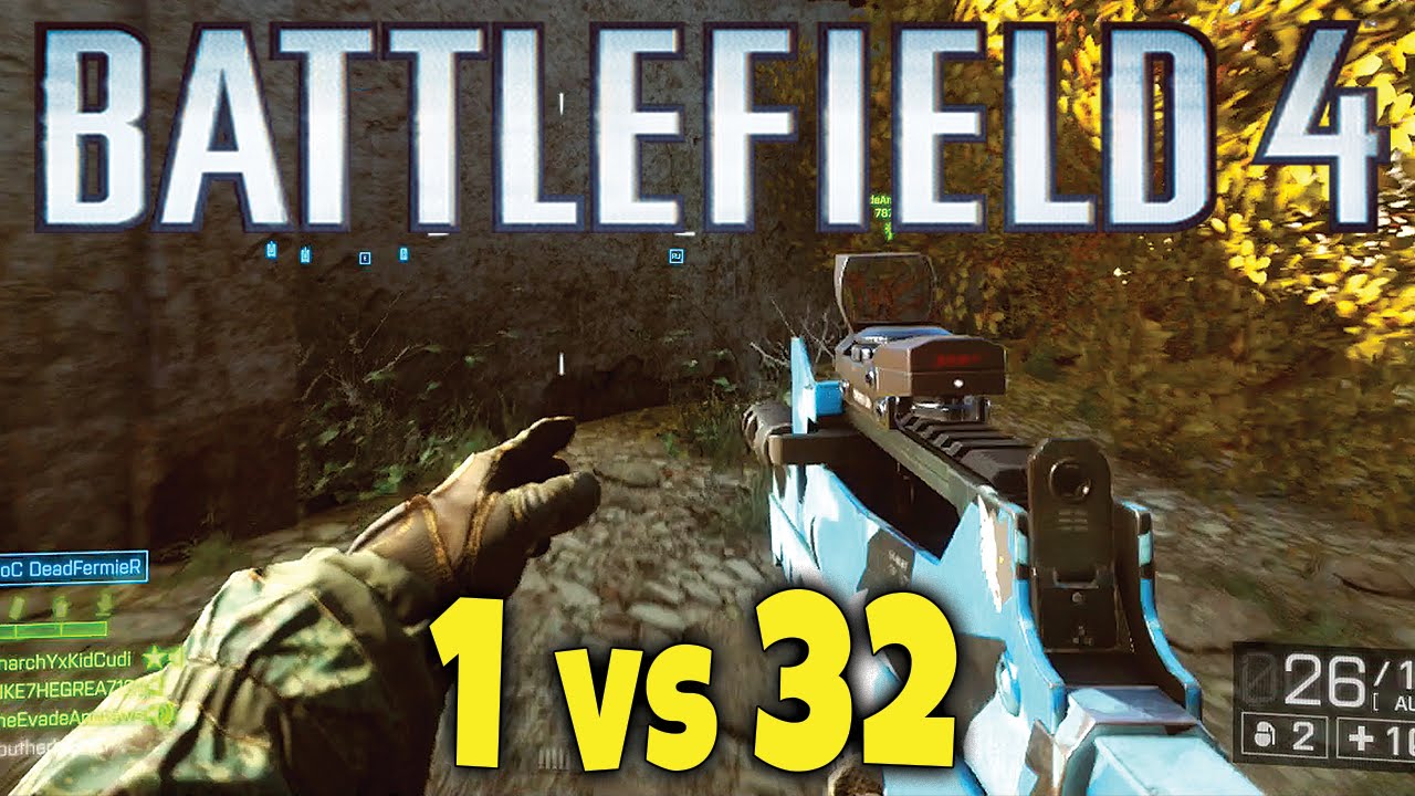 Battlefield 4 - 1 vs 32! 31 Killstreak - BF4 Where's My Team? FAMAS Assault Rifle Golmud Gameplay