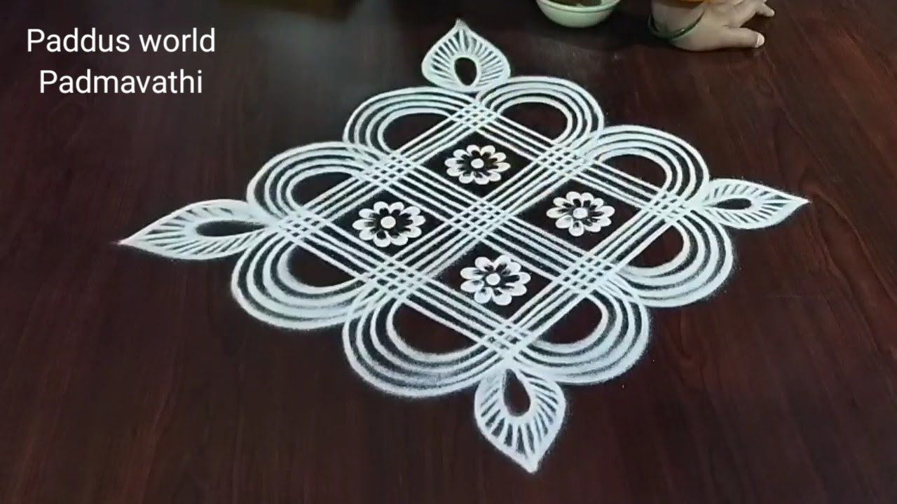 Dhanurmasam Muggulu 🌷 Easy Padi Kolam 🌷 Simple Geethala Muggulu 🌷 Paddus World 