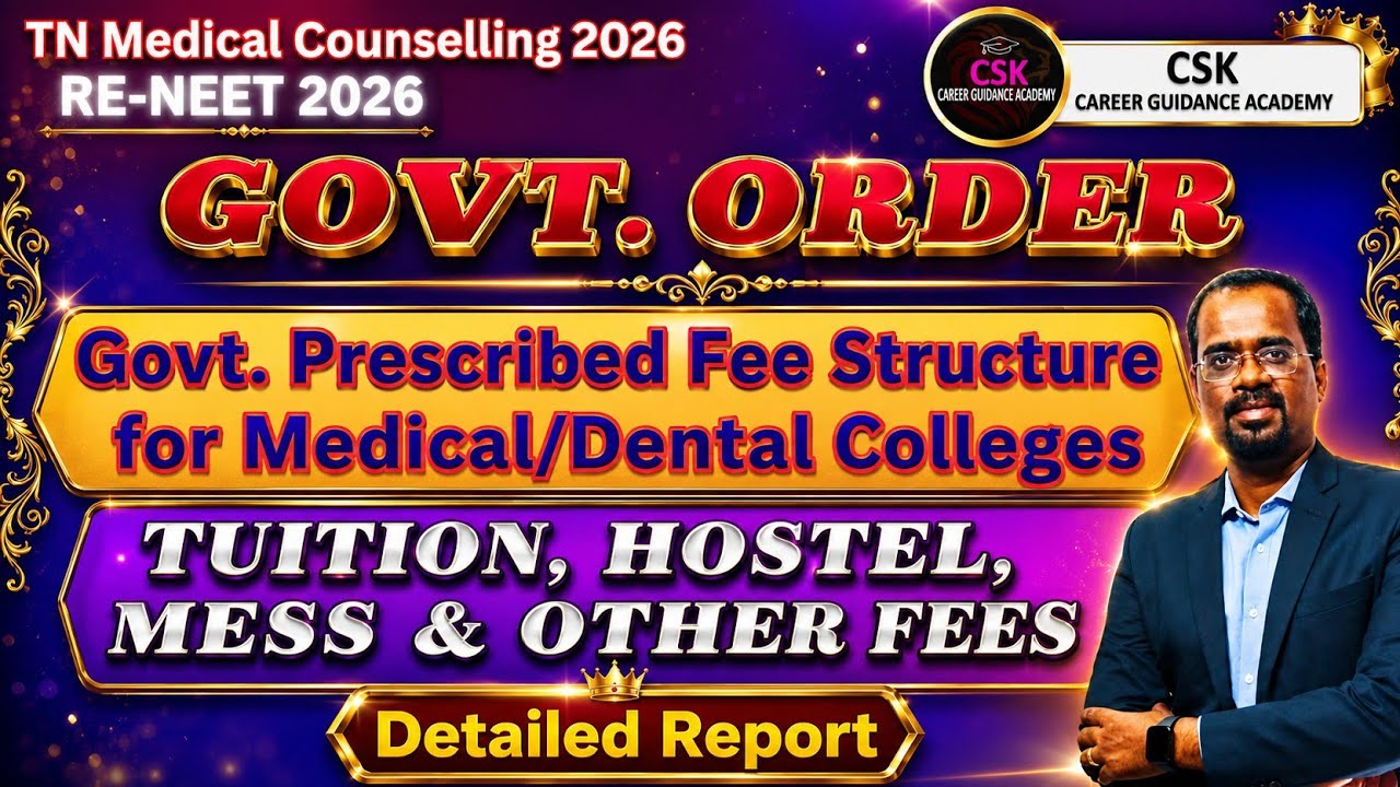 NEET 2026 - GO - Fees strtucture - TN Medical Colleges - Govt., SF & Pvt. - MBBS & BDS #neet #fee