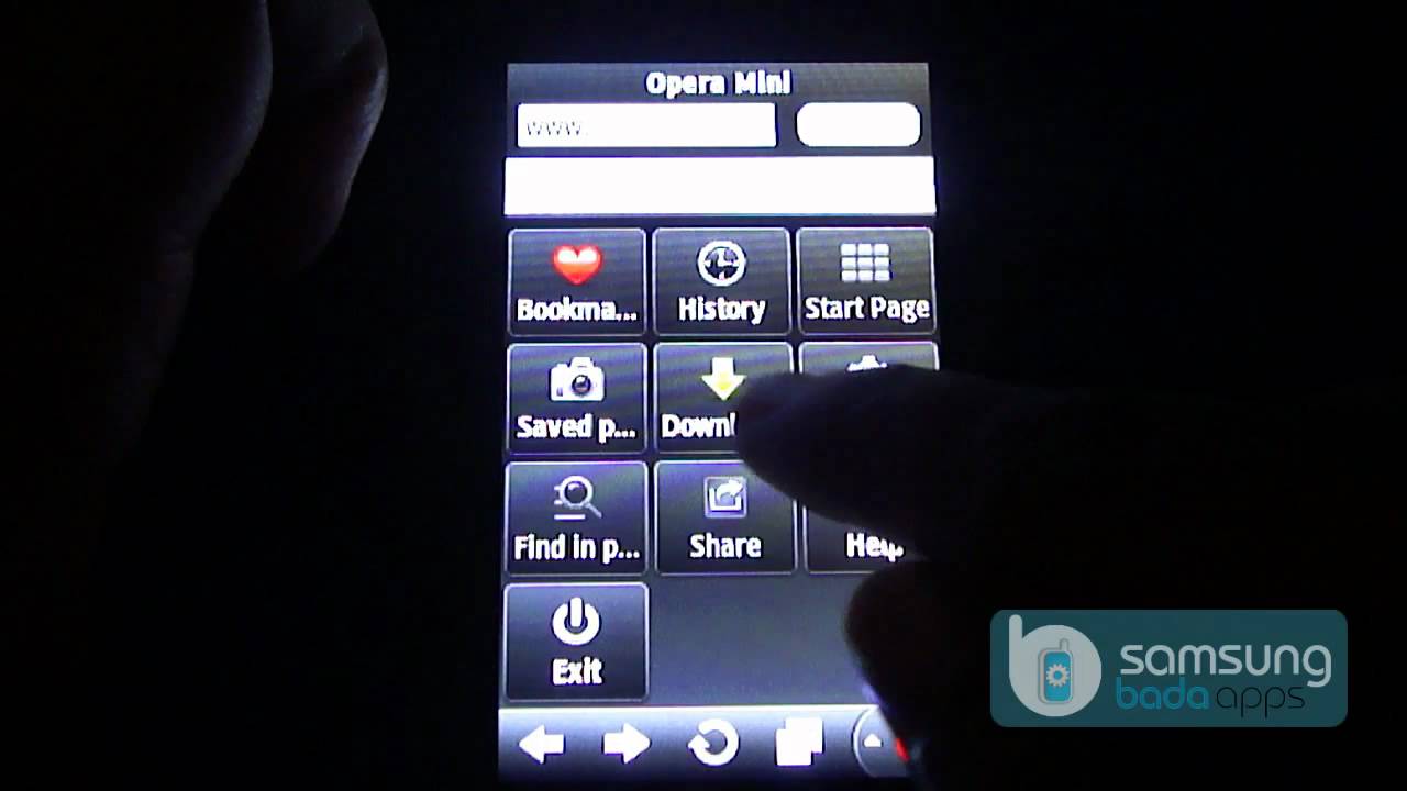 Opera Mini Browser on Samsung Wave/Wave II (Demo on s8530)