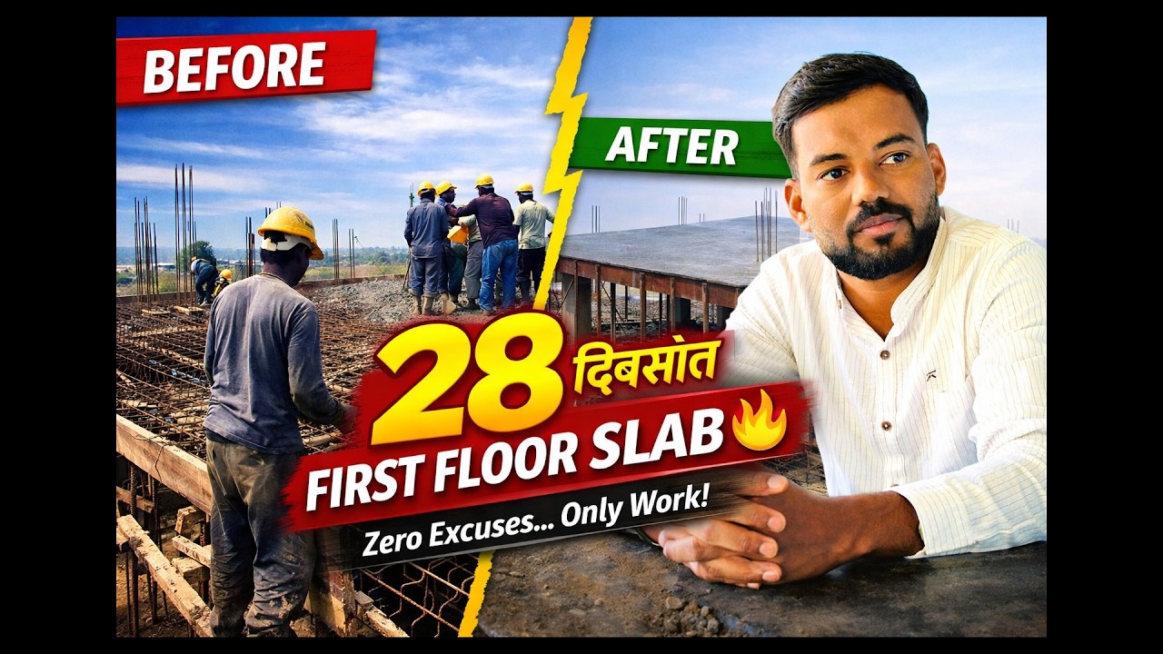 28 दिवसांत First Floor Slab Complete | Varad Construction
