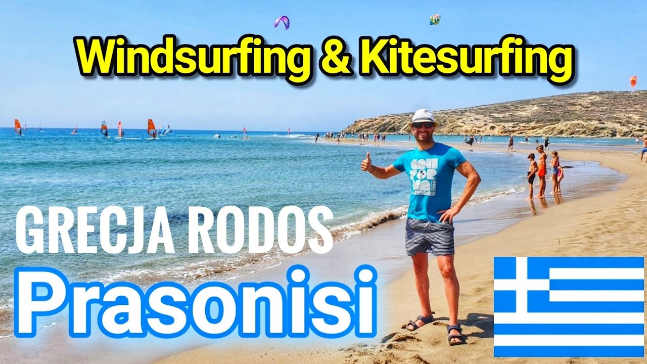 PRASONISI BEACH RODOS GREECE GRECJA 🏖 windsurfing i  kitesurfing 🌊🏄‍♂️ kitespot
