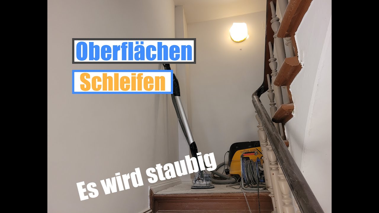 Treppenhauswände vollflächig schleifen, so geht´s