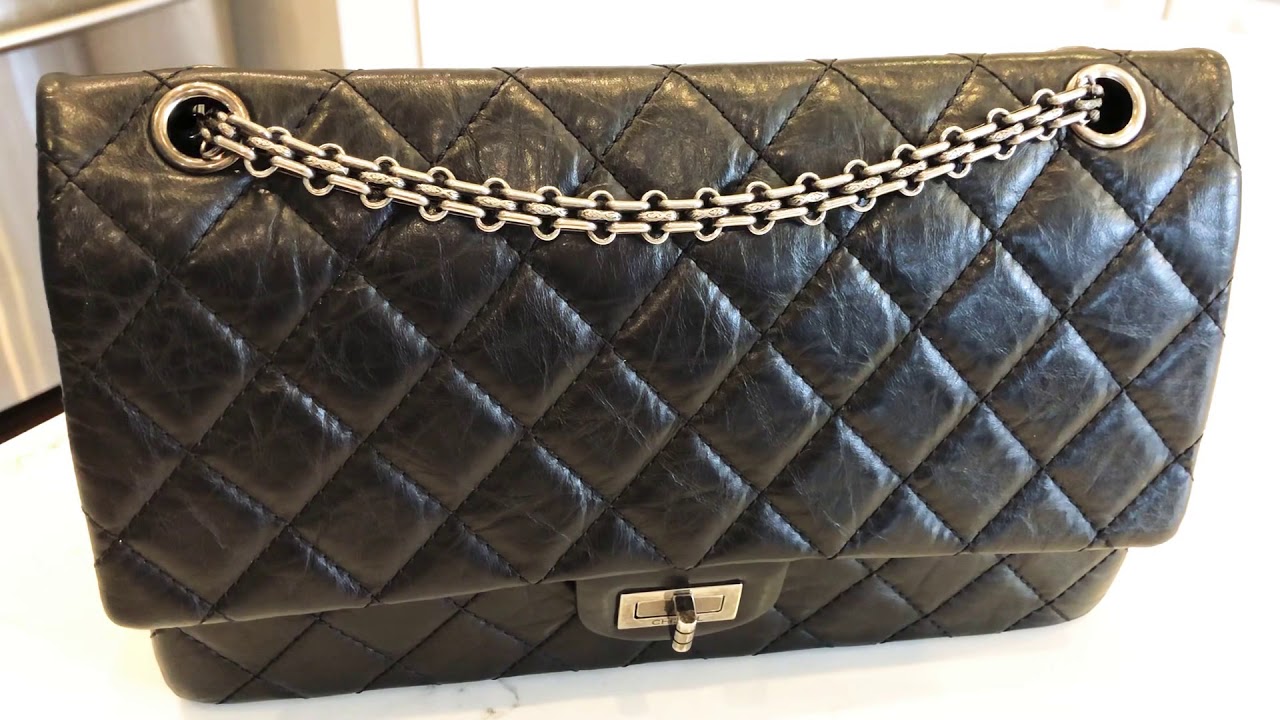 Review of Chanel Reissue 226 Black aged calfskin with Ruthenium Hardware size 226 w/ mod shots