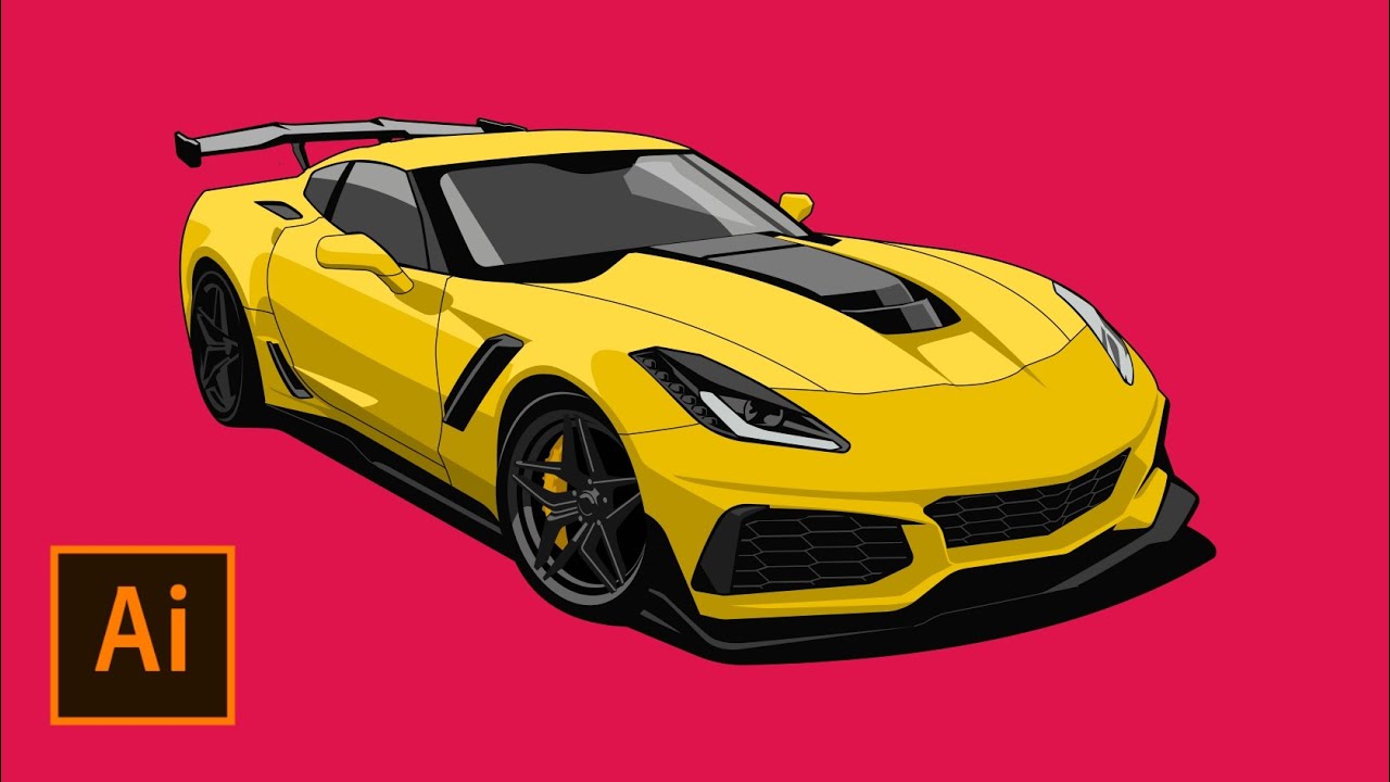 Adobe Illustrator Speed Art Chevrolet Corvette ZR1
