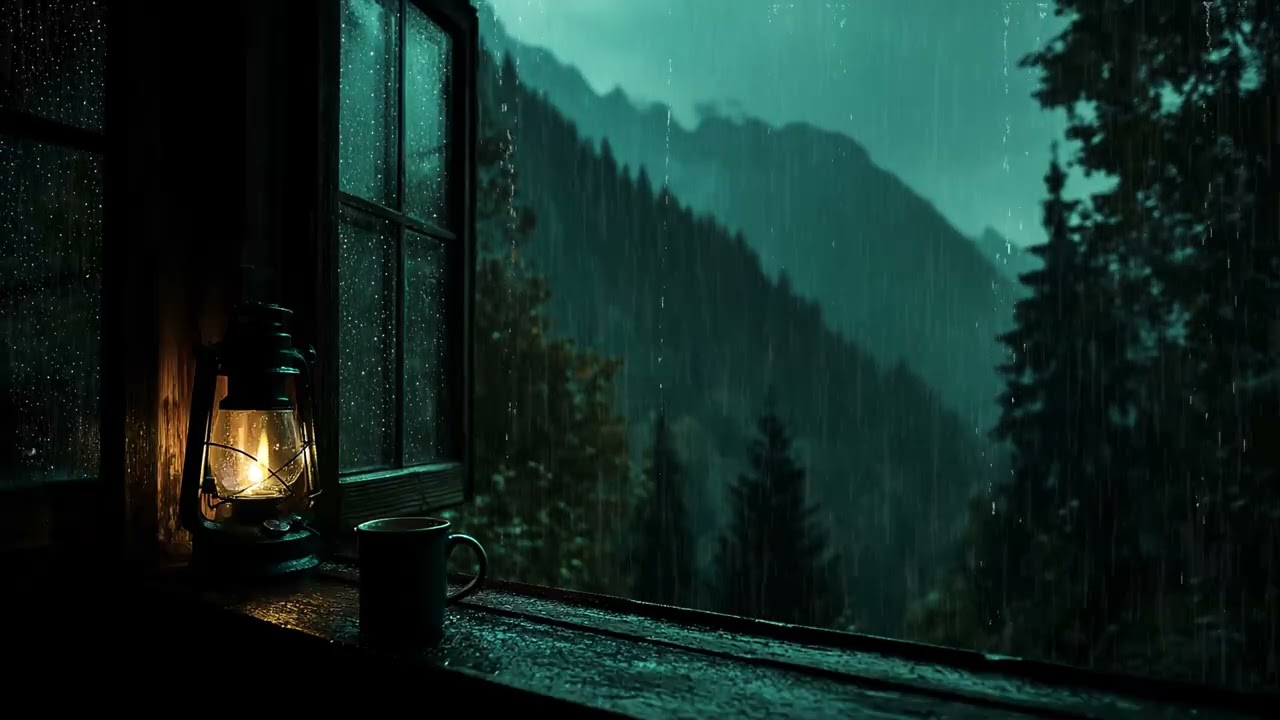 Gentle Rain and Distant Thunder by the Window |Cozy Bedroom Ambience for Relaxation and Better Sleep