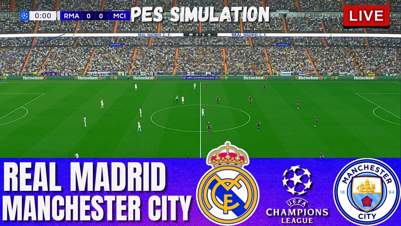 🔴Real Madrid vs Manchester City | UEFA Champions League Round of 16 Match 2026 | PES 2021 Gameplay