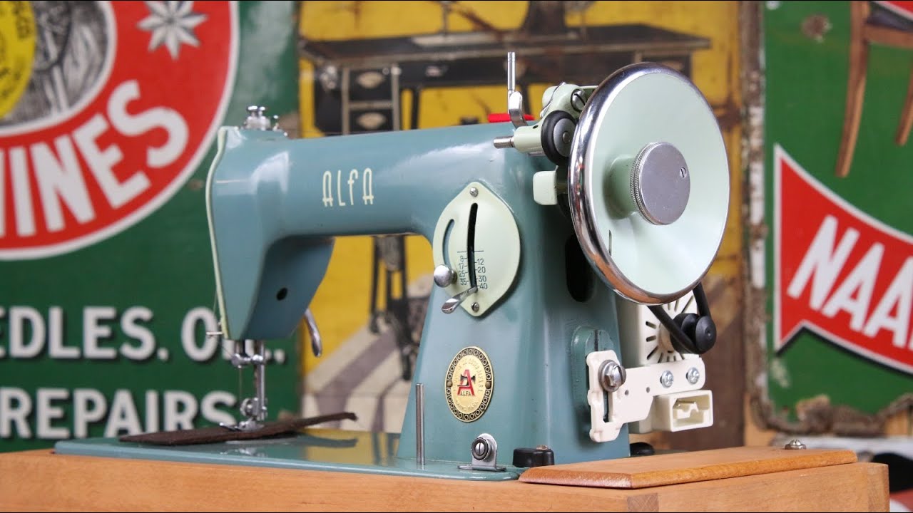 Demonstrating the Spanish Alfa 50 Sewing Machine (Sewing Leather, Threading, Bobbin Winding)