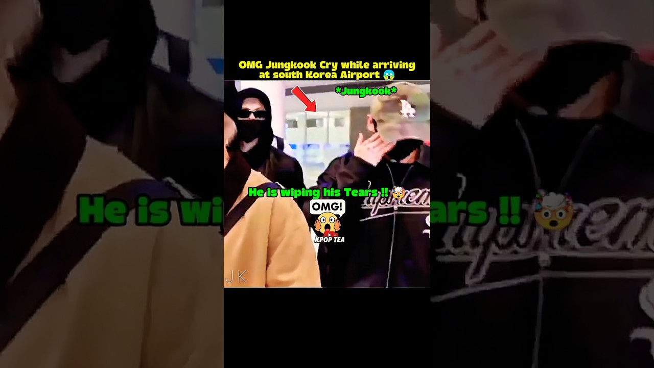 OMG😱 Jungkook Cry At South Korea Airport🤯 #bts #btsarmy #btsshorts#taehyung #jungkook #btsv #taekook