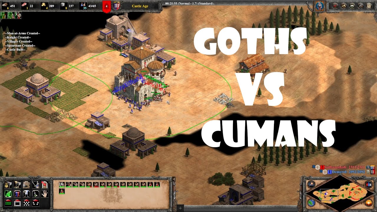 AoE2 | Goths vs Cumans | Arabia | 1030 Elo