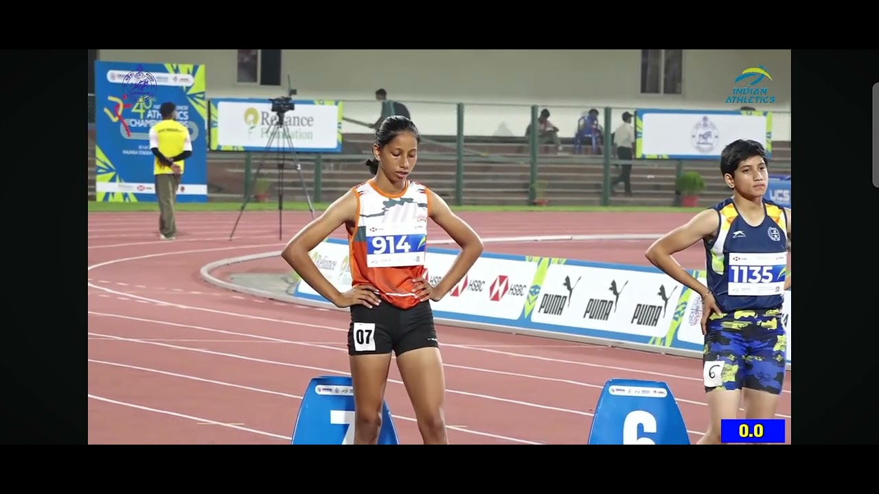 60m final girls u16 40th national junior athletics championships 2025 Bhubaneswar Odisha 