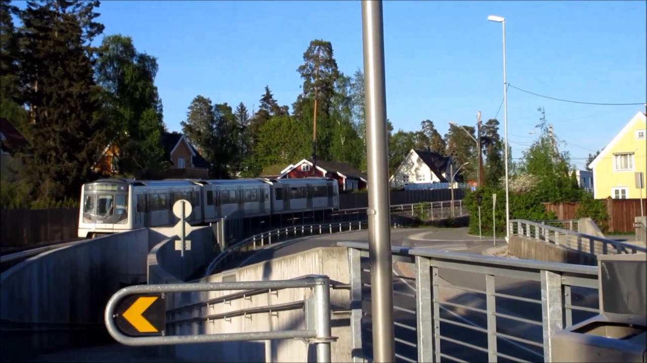 Oslo-Akershus T-bane - Linje 3: Bjørnsletta T-banestasjon 5-2016 (Kv) [HD]