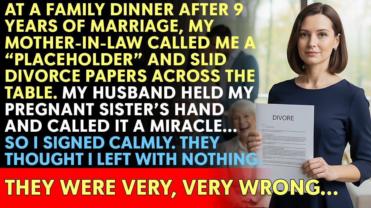 My mother-in-law gave me divorce papers after finding my pregnant sister with my husband—then I…